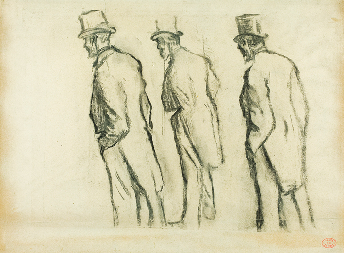  Degas - Three Studies of Ludovic Halévy Standing, c. 1